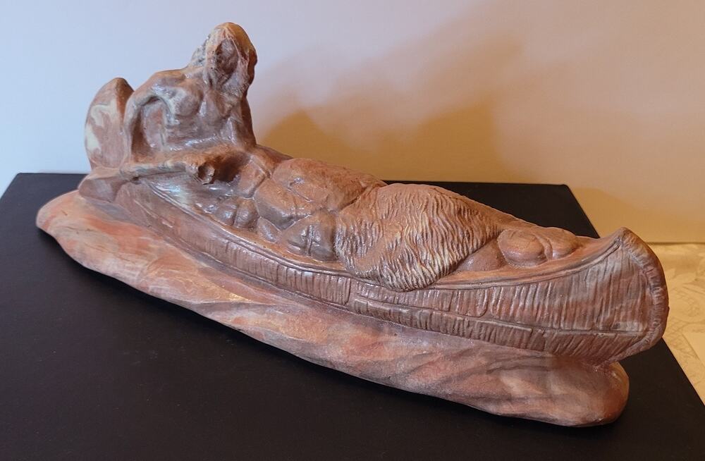 Signed Terra Cotta Native American Sculpture, Mid/Late 20th Cent, ? Oren Bryant